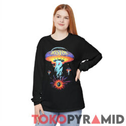 Boston Classic Spaceship Distressed Rare Shirt 3 Boston Classic Spaceship Distressed Vintage Rare Long Sleeve