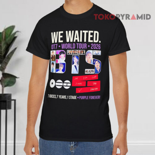 Bts We Waited Ot7 World Tour 2026 Black T shirt