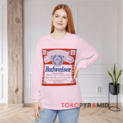 Budweiser Lager Beer Homage Shirt 3 Budweiser Lager Beer Homage Pink Long sleeved