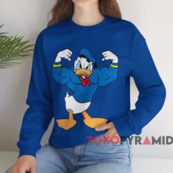 Buff Donald Duck Muscle Workout Exercise T-shirt 3 Buff Donald Duck Muscle Workout Exercise T shirt Blue Sweatshirt