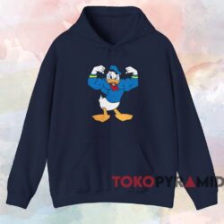 Buff Donald Duck Muscle Workout Exercise T-shirt 2 Buff Donald Duck Muscle Workout Exercise T shirt Navy Hoodie