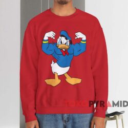 Buff Donald Duck Muscle Workout Exercise T-shirt 4 Buff Donald Duck Muscle Workout Exercise T shirt Red Sweatshirt