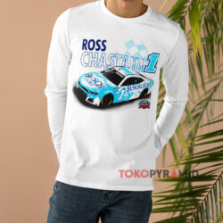 Busch Tona 500 Ross Chastain 1 T-Shirt 4 Busch Tona 500 Ross Chastain 1 White Long sleeved
