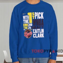 Caitlin Clark Stadium Essentials 2024 Wnba Draft First Pick Verbiage Shirt Blue Sweatshirt