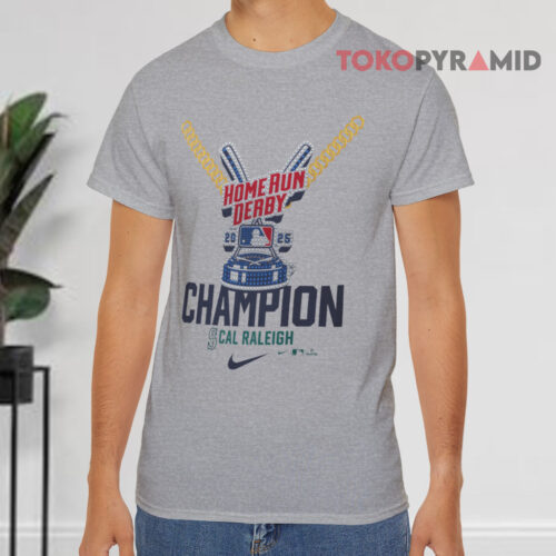 Cal Raleigh Seattle Mariners Nike 2025 Home Run Derby Champion Grey T shirt Cal Raleigh Seattle Mariners Nike 2025 Home Run Derby Champion Grey T shirt