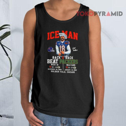 Caleb Williams Iceman Back 2 Back Beat Green Bay Packers Soldier Field Chicago Tank Top