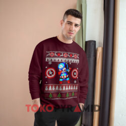 Captain America Dabbing Ugly Christmas Red Sweatshirt