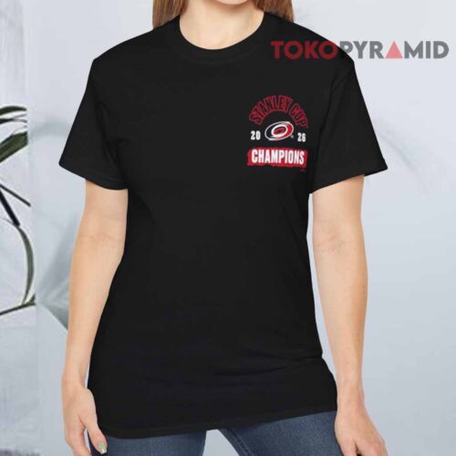 Carolina Hurricanes Fanatics 2026 Stanley Cup Champions T shirt Front Carolina Hurricanes Fanatics 2026 Stanley Cup Champions T shirt Front