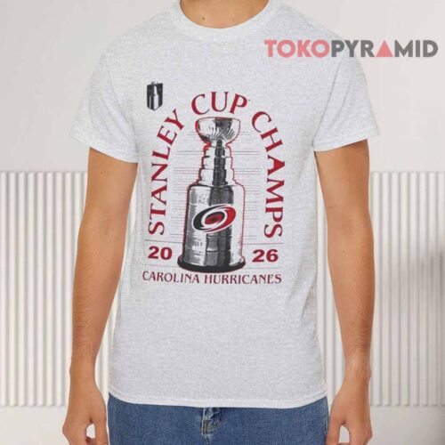 Carolina Hurricanes Stanley Cup Champions 2026 Grey T shirt Carolina Hurricanes Stanley Cup Champions 2026 Grey T shirt