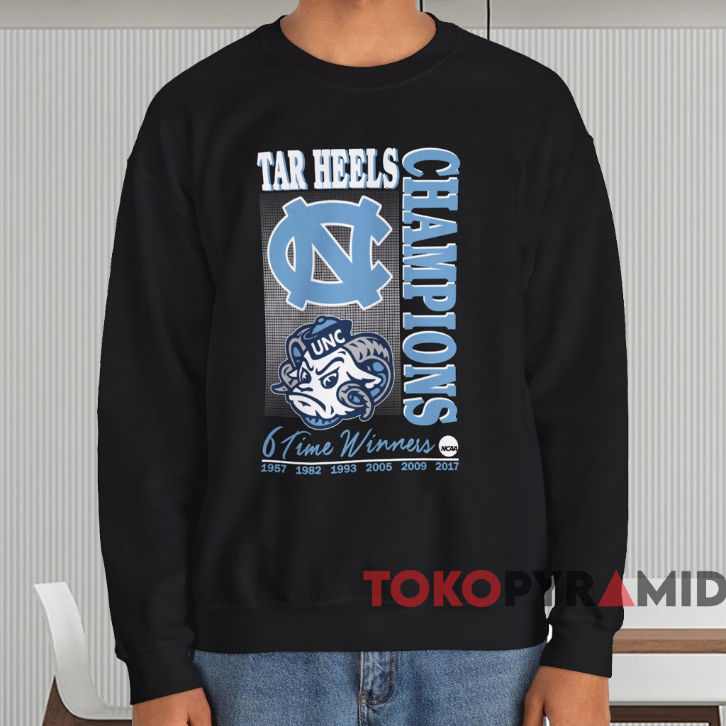 Carolina Tar Heels 6 Time Winners Shirt Black Sweatshirt Carolina Tar Heels 6 Time Winners Shirt Black Sweatshirt