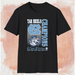 Carolina Tar Heels 6 Time Winners Shirt Black T shirt