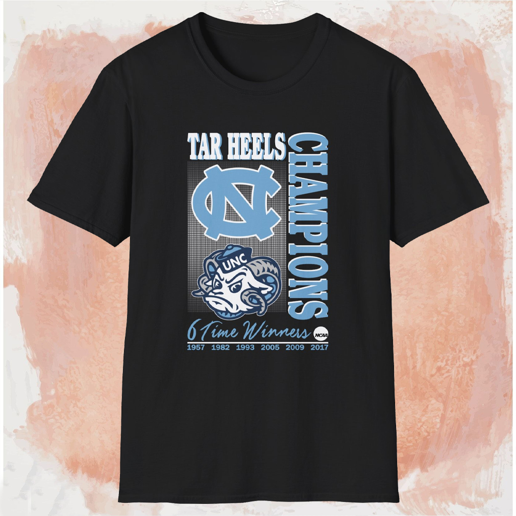Carolina Tar Heels 6 Time Winners Shirt Black T shirt Carolina Tar Heels 6 Time Winners Shirt Black T shirt