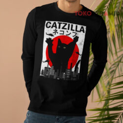 Catzilla Japanese Cat Style Sunset Kitten Vintage Shirt 4 Catzilla Japanese Cat Style Sunset Kitten Vintage Long sleeved