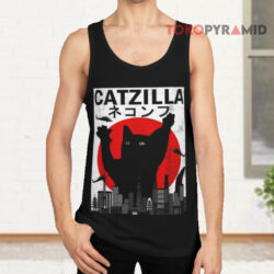 Catzilla Japanese Cat Style Sunset Kitten Vintage Shirt 2 Catzilla Japanese Cat Style Sunset Kitten Vintage Tank Top