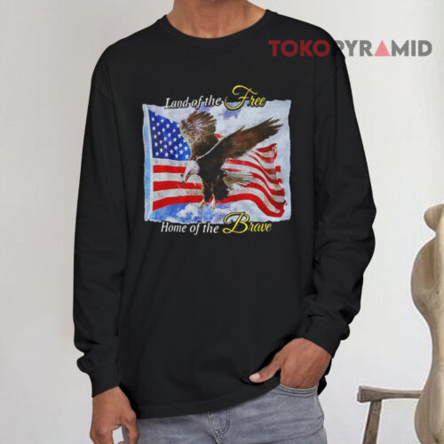 Charlie Kirk Shooters Land Of The Free Home Of The Brave Long sleeved Charlie Kirk Shooters Land Of The Free Home Of The Brave Long sleeved