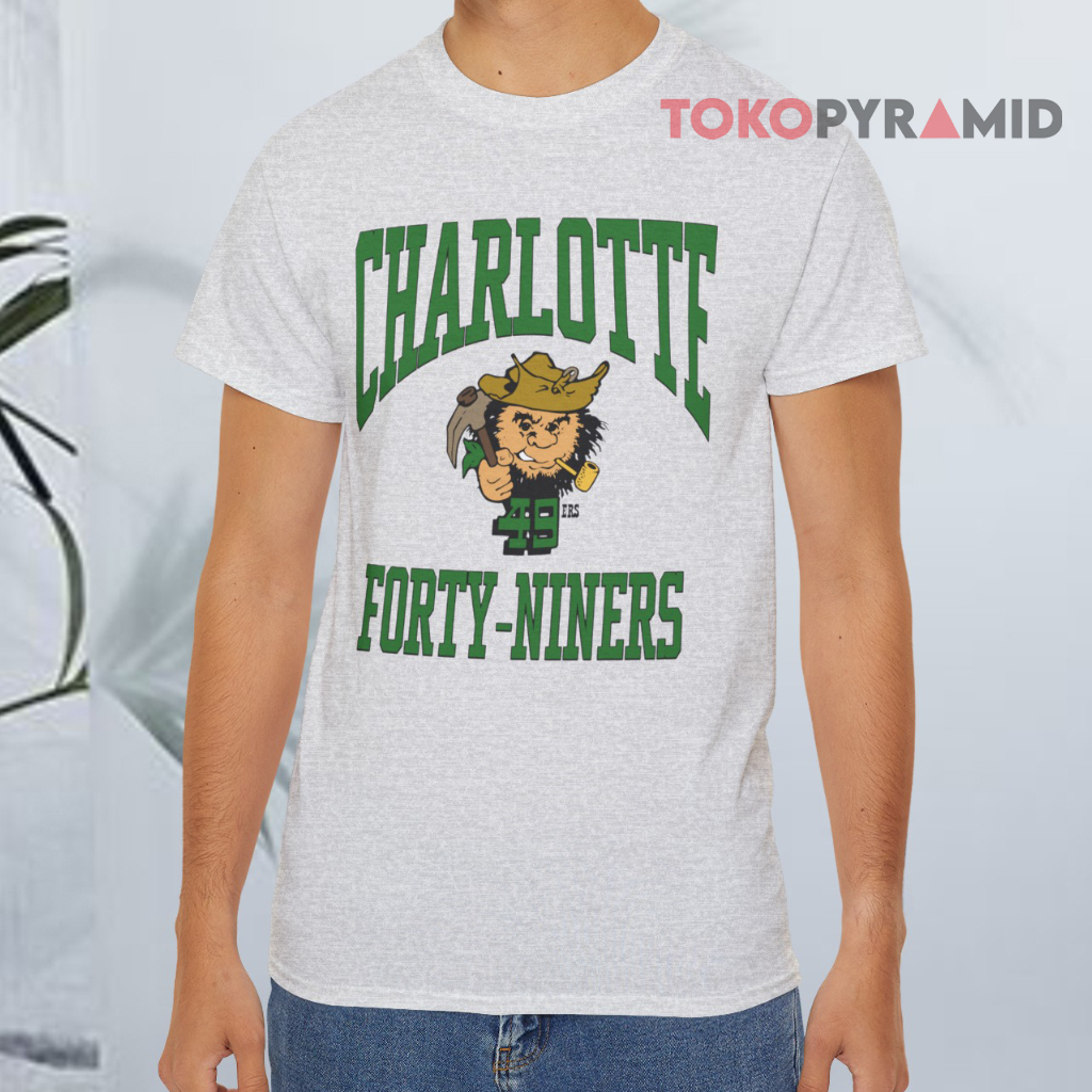 Charlotte 49ers Forty niners Grey T shirt Charlotte 49ers Forty niners Grey T shirt