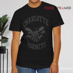 Charlotte Hornets Logo Reflective Tek Patch Black T shirt