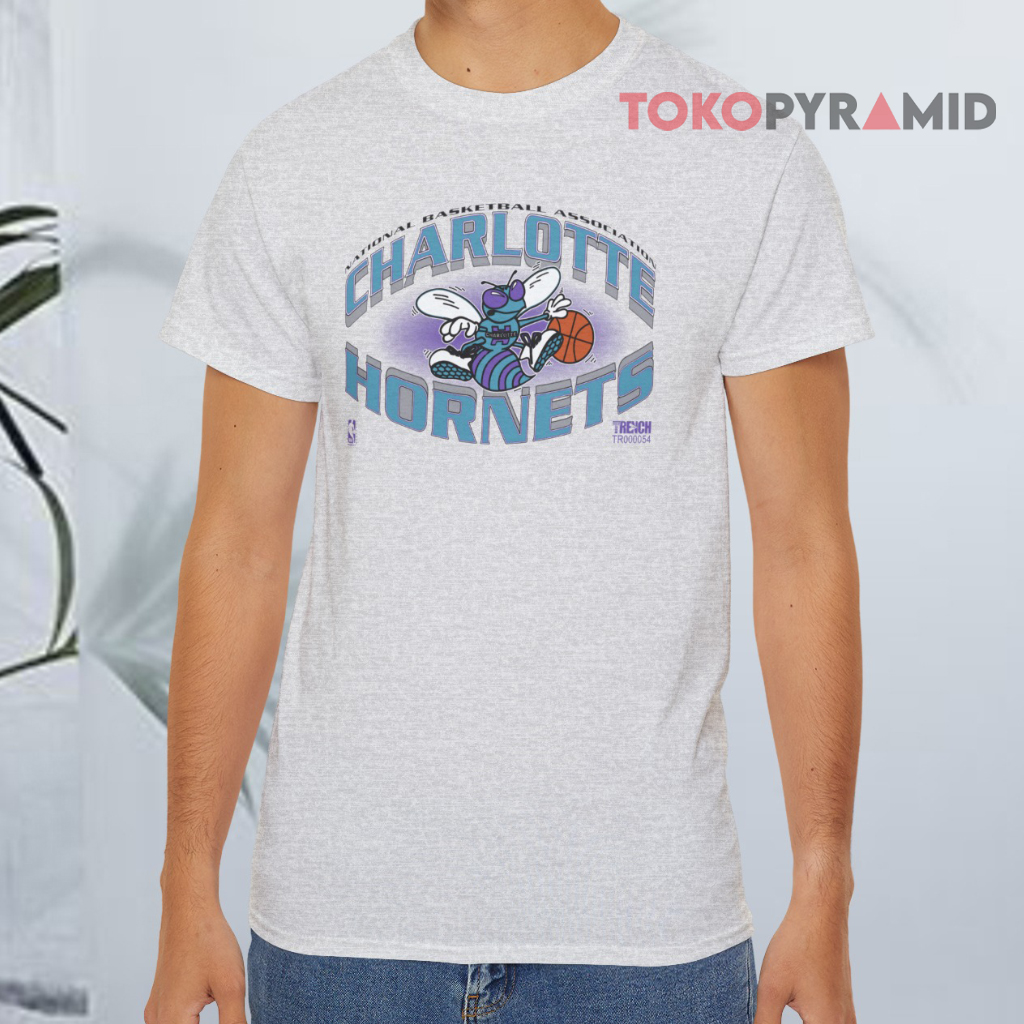 Charlotte Hornets Vintage Nba Grey T shirt Charlotte Hornets Vintage Nba Grey T shirt