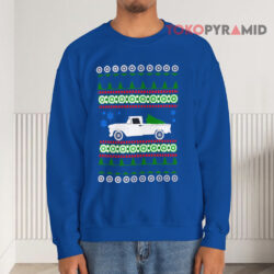 Chevy C10 Stepside Truck 1969 Ugly Christmas Blue Sweatshirt