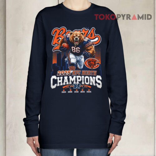 Chicago Bears 2025 Nfc North Champions Mascot Long sleeved