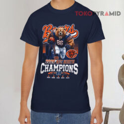 Chicago Bears 2025 Nfc North Champions Mascot Navy T shirt
