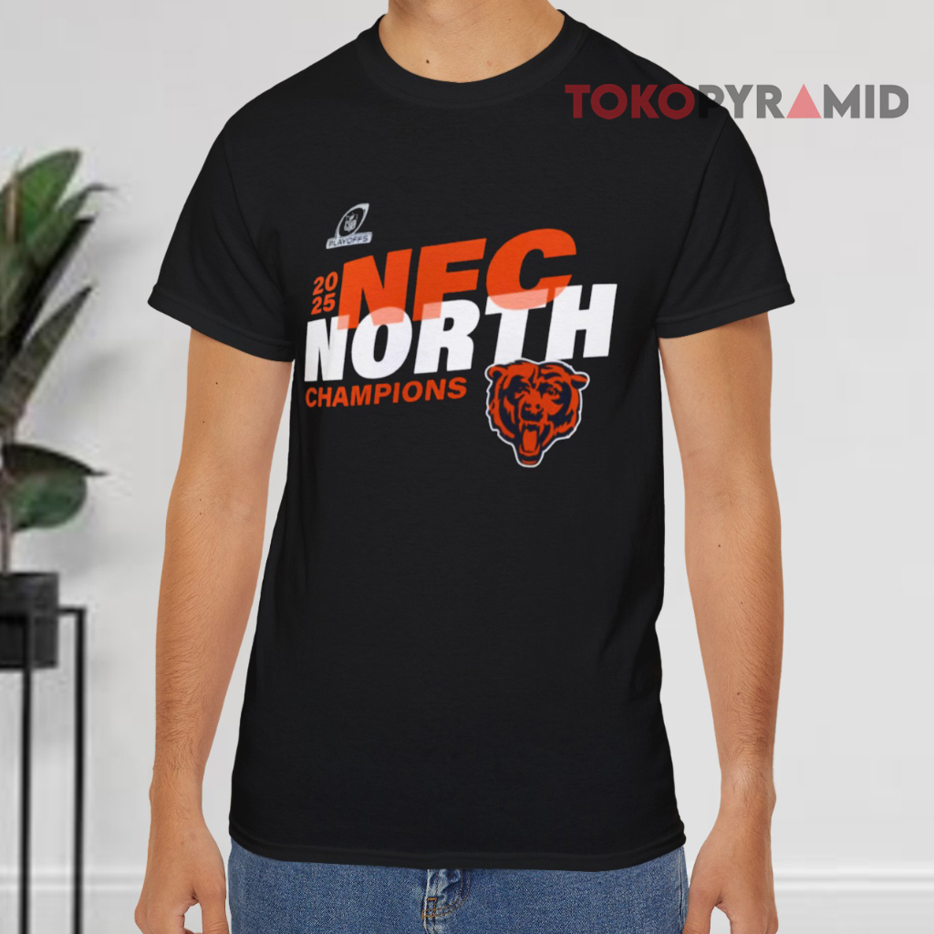 Chicago Bears 2025 Nfc North Champs Black T shirt Chicago Bears 2025 Nfc North Champs Black T shirt