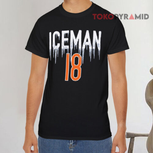 Chicago Bears Iceman 18 Caleb Williams Nfl Black T shirt