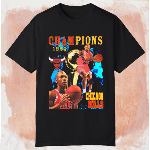 Chicago Bulls 1996 Nba Champions T-shirt Black T shirt Chicago Bulls 1996 Nba Champions T-shirt Black T shirt
