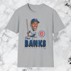Chicago Cubs Ernie Banks Caricature Shirt Grey T shirt