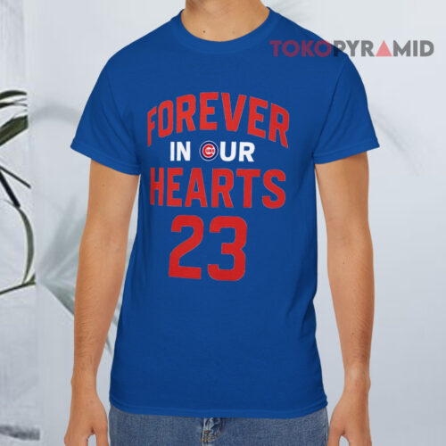 Chicago Cubs Ryne Sandberg 23 Forever In Our Hearts Blue T shirt Chicago Cubs Ryne Sandberg 23 Forever In Our Hearts Blue T shirt