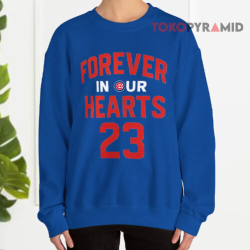 Chicago Cubs Ryne Sandberg 23 Forever In Our Hearts Sweatshirt Chicago Cubs Ryne Sandberg 23 Forever In Our Hearts Sweatshirt