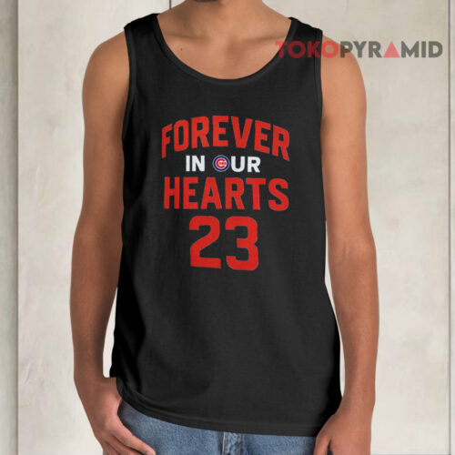 Chicago Cubs Ryne Sandberg 23 Forever In Our Hearts Tank Top Chicago Cubs Ryne Sandberg 23 Forever In Our Hearts Tank Top