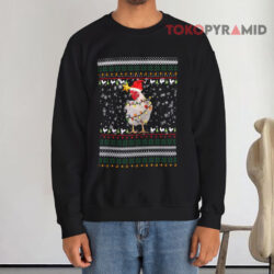 Chicken Christmas Lights Black Sweatshirt