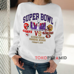 Chiefs vs 49ers Super Bowl LVIII Allegiant Stadium Head To Head Shirt 3 Chiefs Vs 49ers Super Bowl Lviii Allegiant Stadium Head To Head White Sweatshirt