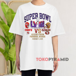 Chiefs Vs 49ers Super Bowl Lviii Allegiant Stadium Head To Head White T shirt