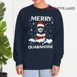 Christmas Dog Dachshund Face Mask Merry Quarantine Sweatshirt 4 Christmas Dog Dachshund Face Mask Merry Quarantine Long sleeved