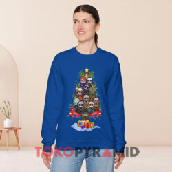 Christmas Horror Chibi Tree Sweatshirt 3 Christmas Horror Chibi Tree Blue Sweatshirt