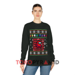 Christmas Impostor Among Us Sweatshirt 4 Christmas Impostor Among Us Black Long sleeved