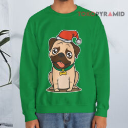 Christmas Santa Pug Sweatshirt 4 Christmas Santa Pug Green Sweatshirt