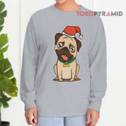 Christmas Santa Pug Sweatshirt 3 Christmas Santa Pug Long sleeved