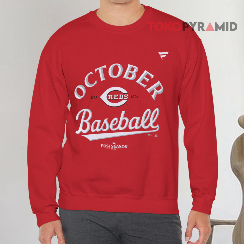 Cincinnati Reds October Baseball 2025 Red Sweatshirt Cincinnati Reds October Baseball 2025 Red Sweatshirt