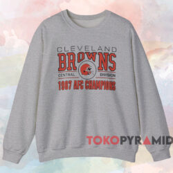 Cleveland Browns 1987 AFC Champions Shirt 4 Cleveland Browns 1987 Afc Champions Shirt Grey Sweatshirt