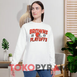 Cleveland Browns 2023 NFL Playoffs T-Shirt 2 Cleveland Browns 2023 Nfl Playoffs T shirt White Sweatshirt