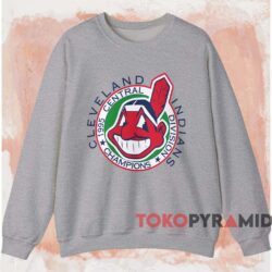 Cleveland Indians 1995 Central Division Champions Shirt 3 Cleveland Indians 1995 Central Division Champions Shirt Grey Sweatshirt