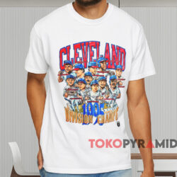 Cleveland Indians 1995 Division Champs Caricature Shirt White T shirt