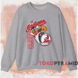 Cleveland Indians Looney Tunes Taz T-Shirt 3 Cleveland Indians Looney Tunes Taz T shirt Grey Sweatshirt
