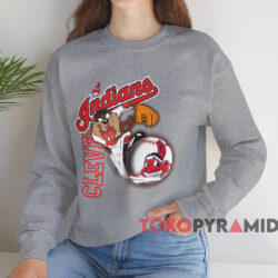 Cleveland Indians Looney Tunes Taz T-Shirt 4 Cleveland Indians Looney Tunes Taz T shirt Grey Sweatshirt