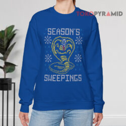 Cobra Snake Season's Sweepings Ugly Christmas Blue Sweatshirt