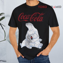 Coca cola Vintage Faded Pair Of Polar Bears Black T shirt