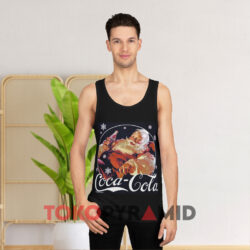 Coca cola Vintage Relaxing Santa Christmas Black TanK Top
